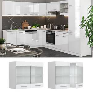 Meuble haut vitré R-Line 80cm Blanc brillant