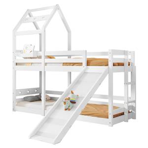 Etagenbett SkyFuny Ⅰ Weiß - Holzwerkstoff - Massivholz - Holzart/Dekor - 97 x 209 x 212 cm