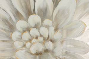Acrylbild handgemalt Alabaster Dahlia Beige - Massivholz - Textil - 80 x 80 x 4 cm