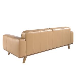 Canapé 3 places en cuir couleur sable Beige - Cuir véritable - Textile - 227 x 78 x 95 cm