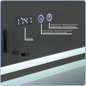 Runder Badspiegel mit LED Beleuchtung Silber - Glas - 80 x 80 x 3 cm