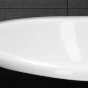 Waschbecken oval 49x195x405 cm Weiß Weiß - Keramik - 41 x 20 x 49 cm