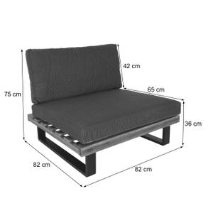 Lounge-Sessel H54 Beige - Schwarz - Braun