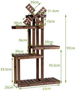 Pflanzenregal Blumenregal Braun - Holzwerkstoff - 25 x 97 x 63 cm