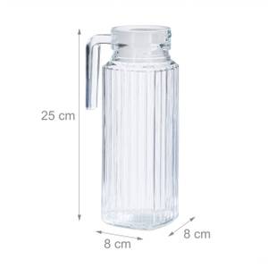 Carafe couvercle cruche 1 litre Verre - 8 x 25 x 8 cm