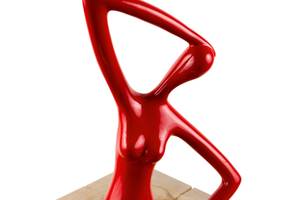 Sculpture moderne En Tailleur Rouge - Pierre artificielle - Matière plastique - 25 x 28 x 13 cm