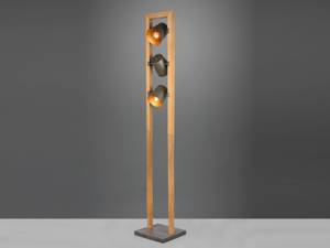 LED Stehlampe dimmbar Holz, Silber, Gold Braun - Gold - Grau - Metall - Massivholz - 25 x 150 x 25 cm