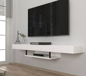 TV Lowboard Hängend Alberes Weiß Weiß - Holzwerkstoff - 150 x 22 x 30 cm