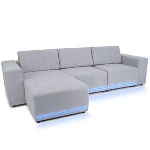 Ecksofa Phoenix (mit LED-Beleuchtung) Grau - Textil - 302 x 87 x 183 cm