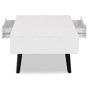Table basse Lyon Blanc/Noir 75x120 cm Blanc - Bois manufacturé - 75 x 45 x 120 cm