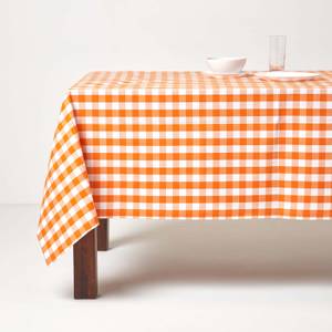 Karierte Tischdecke aus 100% Baumwolle Orange - Tiefe: 137 cm