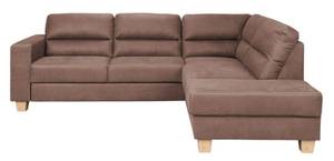 Ecksofa CARACAS Braun - Ecke davorstehend rechts - Ottomane davorstehend rechts