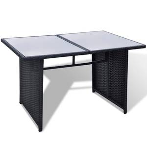 Garten-Lounge-Set (10-teilig) 296260 Schwarz - Kunststoff - Polyrattan - 66 x 70 x 108 cm