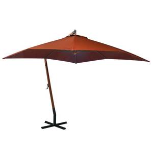 Parasol suspendu 3005780 Orange - Métal - Bois massif - 300 x 280 x 300 cm