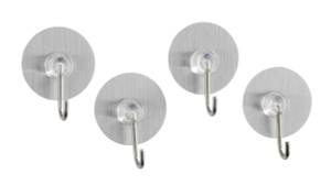 4 Badezimmeraufhänger, System-Loc, WENKO Silber - Metall - 4 x 4 x 2 cm