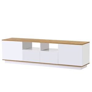 Buffet bas LED Cronus Ⅰ Marron - Blanc - Bois manufacturé - Métal - 180 x 50 x 180 cm