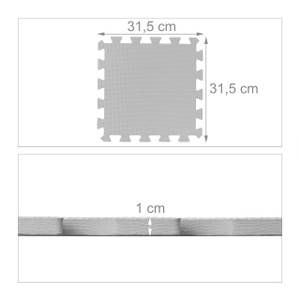 36-teilige Puzzlematte mit Rand Grau - Weiß