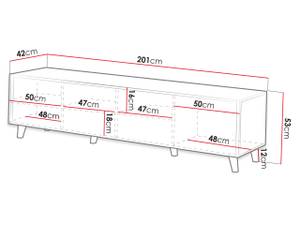 TV-Lowboard Vamos 200 Braun - Holzwerkstoff - 42 x 53 x 201 cm