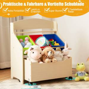 Spielzeugregal mit rollbarem Fach Braun - Holzwerkstoff - 38 x 77 x 64 cm