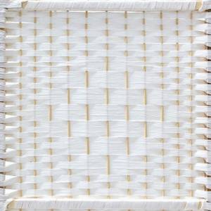 4-teiliger Paravent in Weiß Braun - Weiß - Bambus - Holzwerkstoff - Papier - 180 x 180 x 2 cm