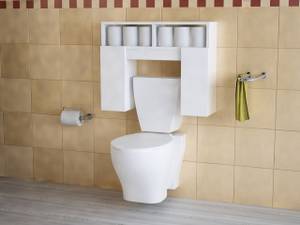 Toiletten Hängeschrank Geronimo Weiß Weiß - Holzwerkstoff - 77 x 61 x 20 cm