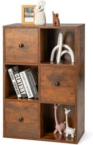 Bücherschrank mit 3 Schubladen Braun - Holzwerkstoff - 30 x 89 x 60 cm