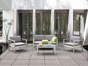 Sitzgruppe SALERNO 4-tlg Grau - Metall - 142 x 80 x 70 cm