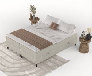 Boxspringbett Malte Beige - Grau - Breite: 160 cm - H4