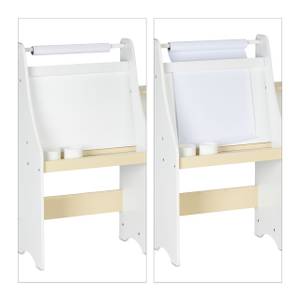 Kindertafel mit Fächern und Stuhl Beige - Weiß - Holzwerkstoff - 72 x 90 x 30 cm