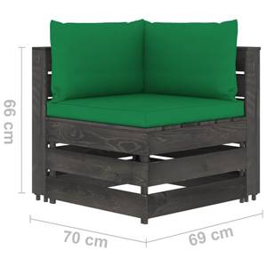 Canapé de jardin Vert - Bois massif - Bois/Imitation - 70 x 66 x 69 cm