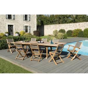 Gartenmöbel 10/12 Personen Teak Braun - Massivholz - Holzart/Dekor - 120 x 75 x 200 cm