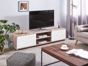 Meuble TV LINCOLN Marron - Blanc - Bois manufacturé - 180 x 41 x 41 cm