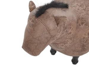 Pouf animal HORSE Marron - Marron clair - Chêne foncé