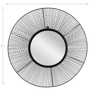 Wandspiegel Ø 84cm Schwarz aus Glas Schwarz - Metall - 2 x 84 x 84 cm