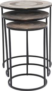 Tables d'appoint Marrakesh (lot de 3) Marron - Métal - 48 x 59 x 48 cm