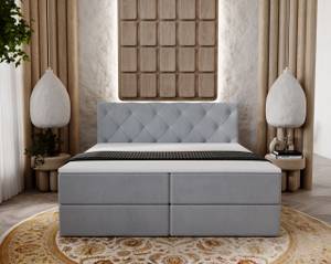 Boxspringbett NAPOLI Hellgrau - Breite: 145 cm