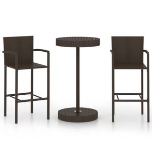 Bar-Set (3-teilig) Braun - Kunststoff - Polyrattan - 61 x 106 x 61 cm