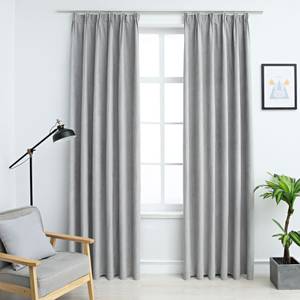 Rideau(lot de 2) 299470 Gris - Hauteur : 245 cm