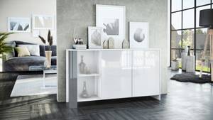 Sideboard Canto Hochglanz Grau - Weiß