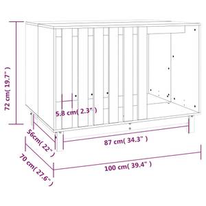 Maison pour chien 3017381-2 Blanc - 100 x 72 x 70 cm