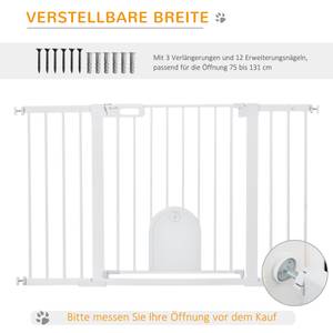 Türschutzgitter D06-110V02 Weiß - Metall - 2 x 76 x 131 cm