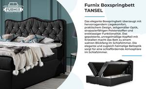 Boxspringbett TANSEL Schwarz - Holzwerkstoff - 124 x 127 x 215 cm