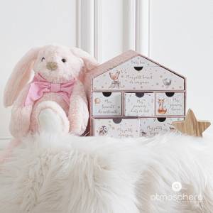 Erinnerungsbox MEMORY BOX, Haus-Motiv Pink