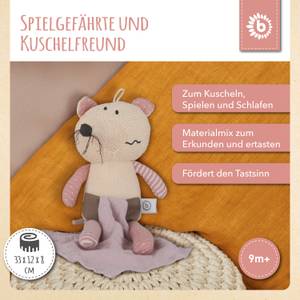 Kuscheltier mit Schmusetuch Maus Beige - Textil - 12 x 8 x 33 cm