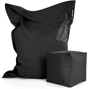 XXL Riesen Sitzsack 140x180cm + Hocker Schwarz