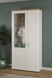 Vitrine Shade Blanc - En partie en bois massif - 95 x 194 x 38 cm