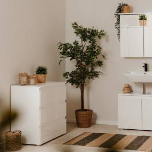 Commode Pretoria Blanc - Bois manufacturé - 46 x 81 x 80 cm