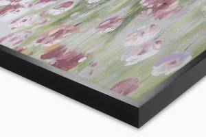 Acrylbild handgemalt Unberührte Natur Grün - Pink - Massivholz - Textil - 150 x 50 x 4 cm