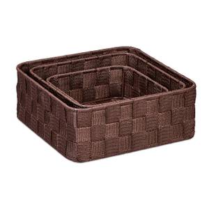 Lot de 3 paniers de rangement Marron - Métal - Matière plastique - 24 x 10 x 24 cm