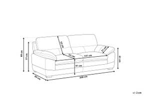 3-Sitzer Sofa HORTEN Braun - Echtleder - 200 x 89 x 85 cm